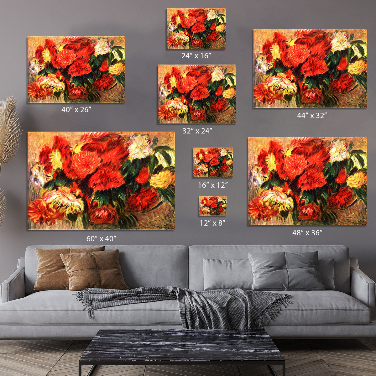 Still life with Chrysanthemums by Renoir Canvas Print or Poster - Canvas Art Rocks - 7