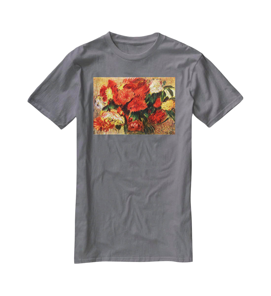 Still life with Chrysanthemums by Renoir T-Shirt - Canvas Art Rocks - 3