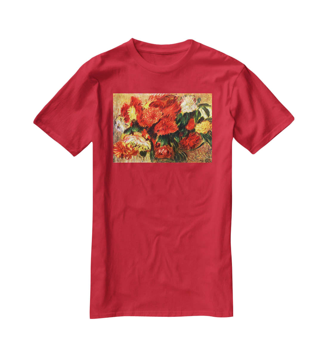 Still life with Chrysanthemums by Renoir T-Shirt - Canvas Art Rocks - 4