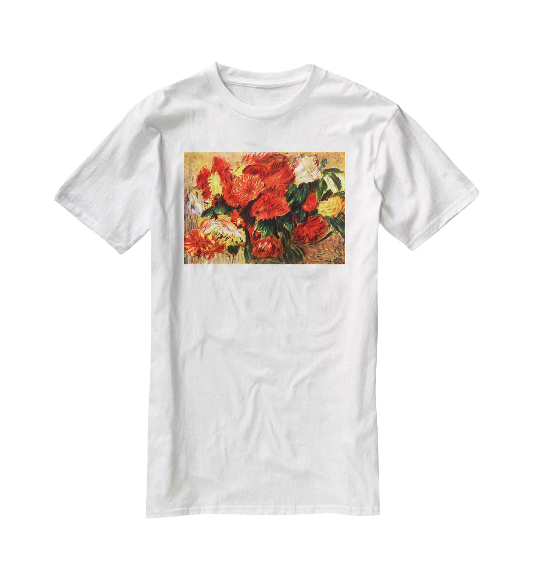 Still life with Chrysanthemums by Renoir T-Shirt - Canvas Art Rocks - 5