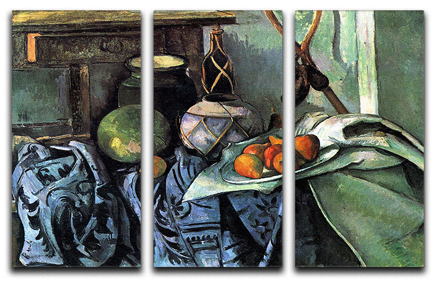 Still life with Eggplant by Cezanne 3 Split Panel Canvas Print - Canvas Art Rocks - 1