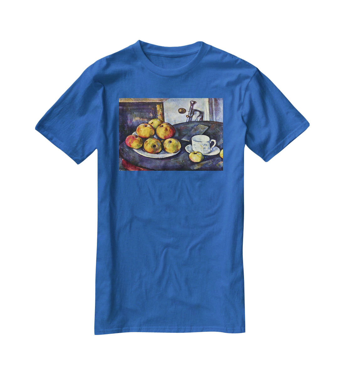 Still life with a bottle and apple cart by Cezanne T-Shirt - Canvas Art Rocks - 2
