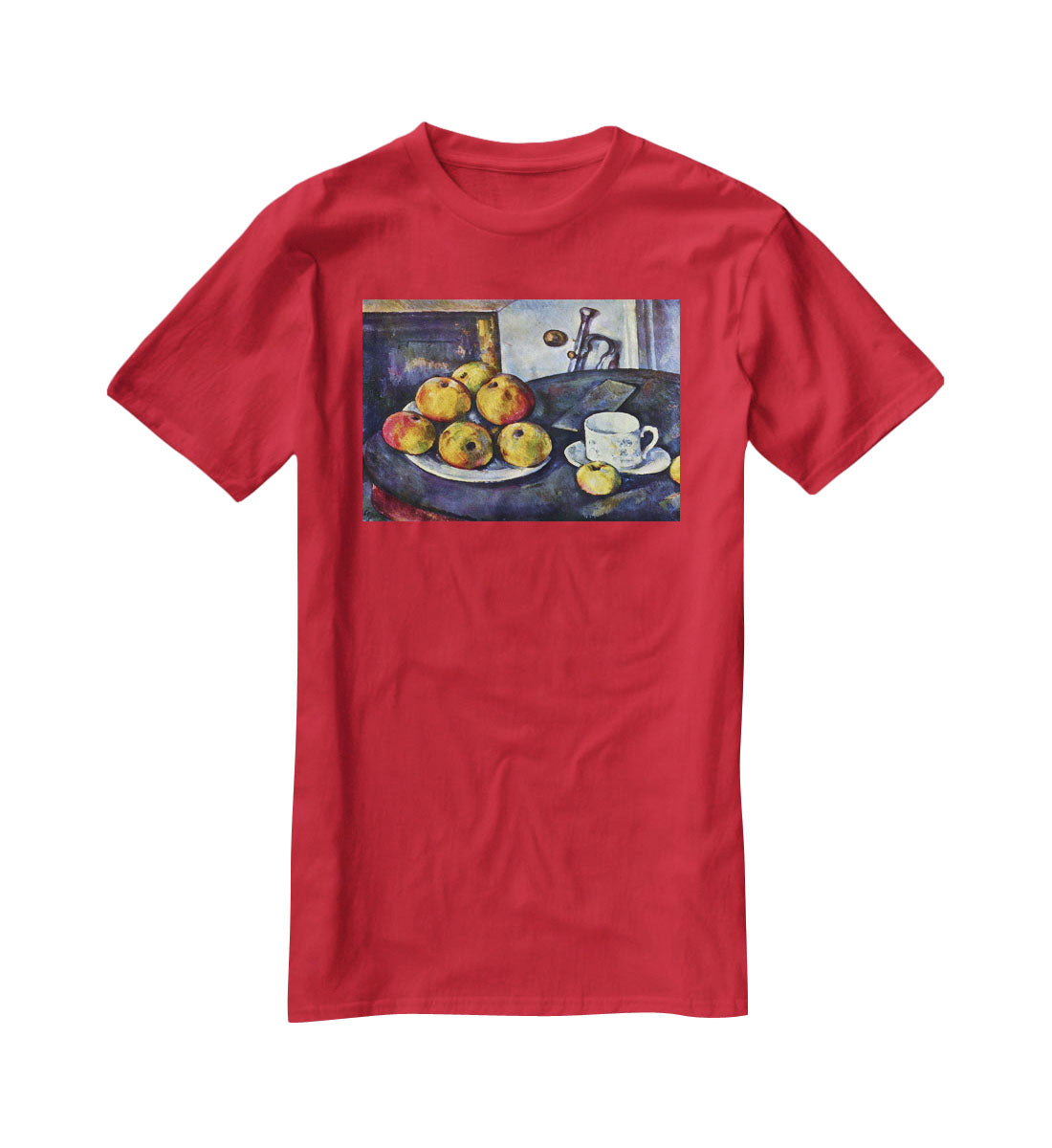 Still life with a bottle and apple cart by Cezanne T-Shirt - Canvas Art Rocks - 4