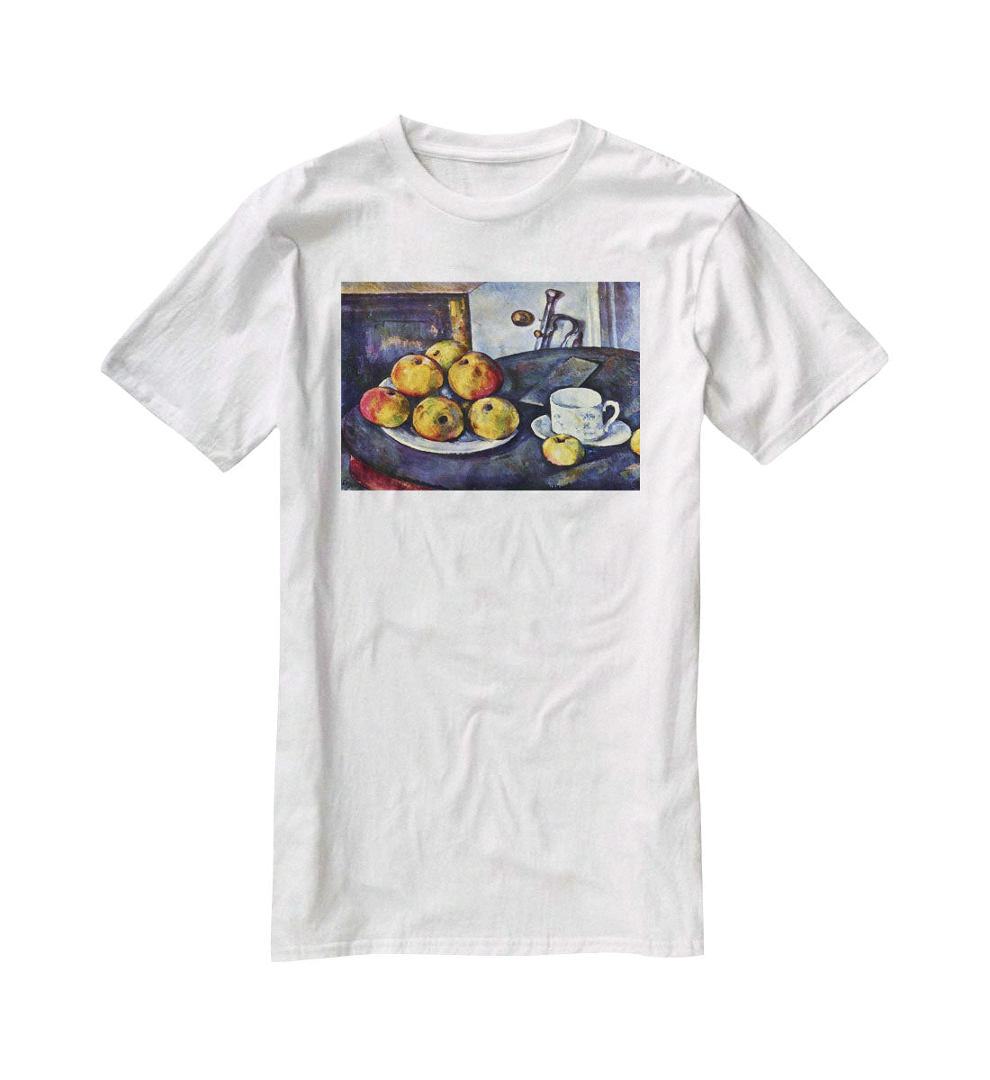 Still life with a bottle and apple cart by Cezanne T-Shirt - Canvas Art Rocks - 5