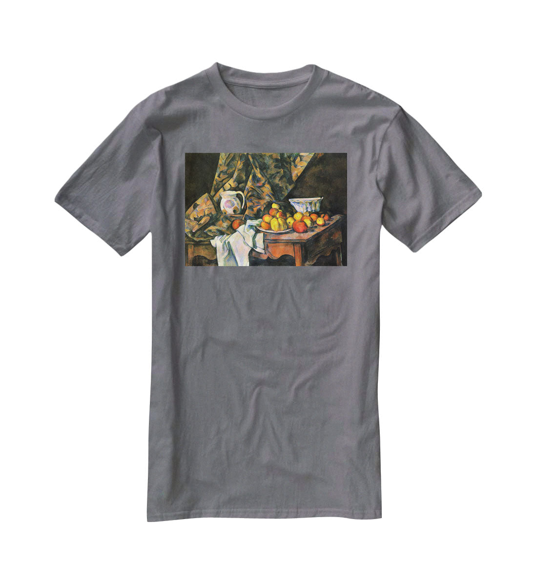 Still life with apples and peaches by Cezanne T-Shirt - Canvas Art Rocks - 3