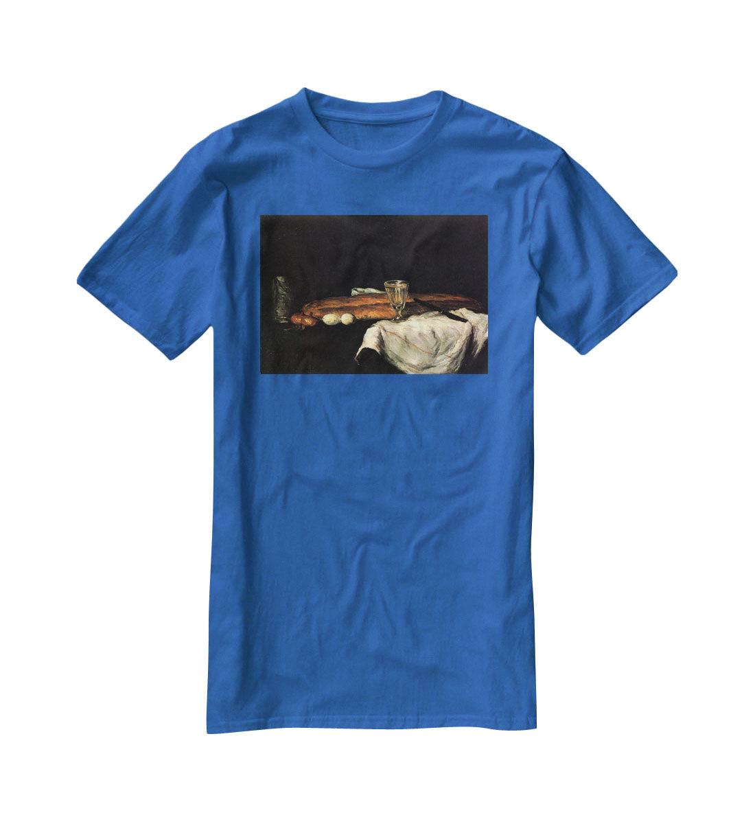 Still life with bread and eggs by Cezanne T-Shirt - Canvas Art Rocks - 2