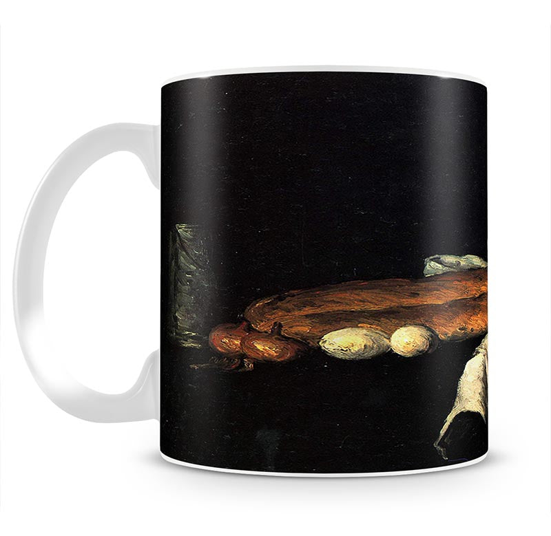 Still life with bread and eggs by Cezanne Mug - Canvas Art Rocks - 1