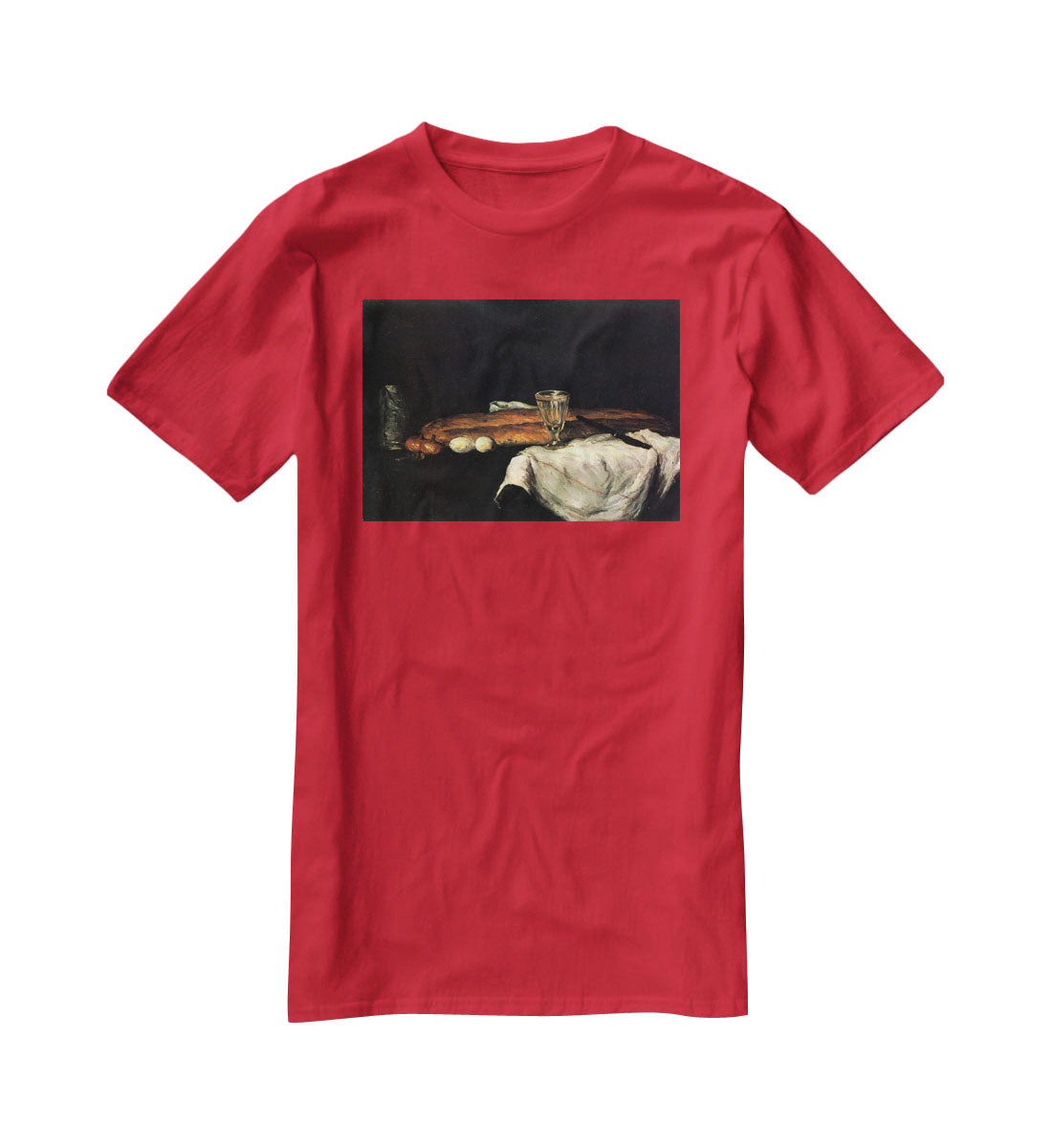 Still life with bread and eggs by Cezanne T-Shirt - Canvas Art Rocks - 4