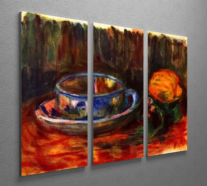 Still life with cup by Renoir 3 Split Panel Canvas Print - Canvas Art Rocks - 2