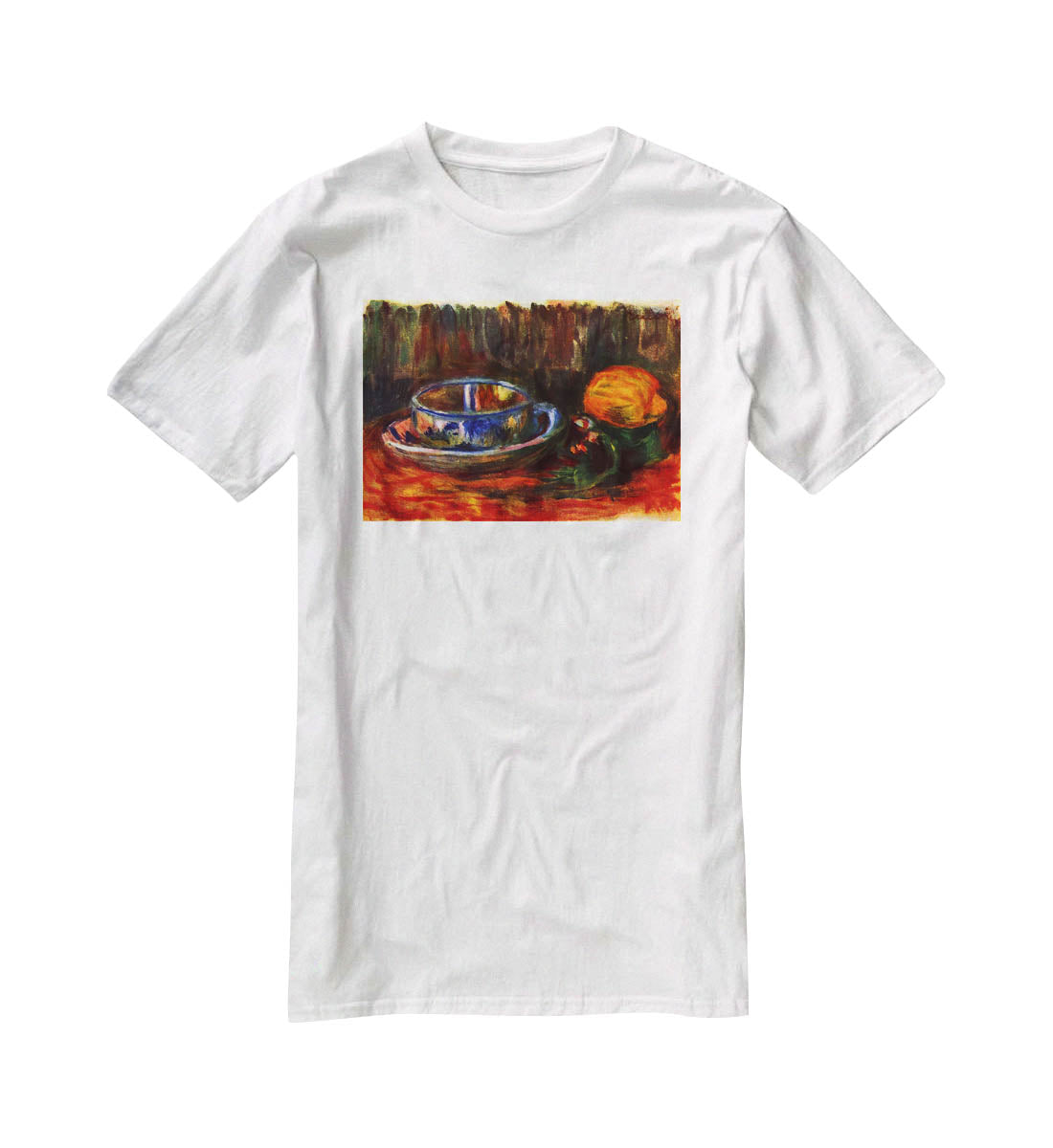 Still life with cup by Renoir T-Shirt - Canvas Art Rocks - 5