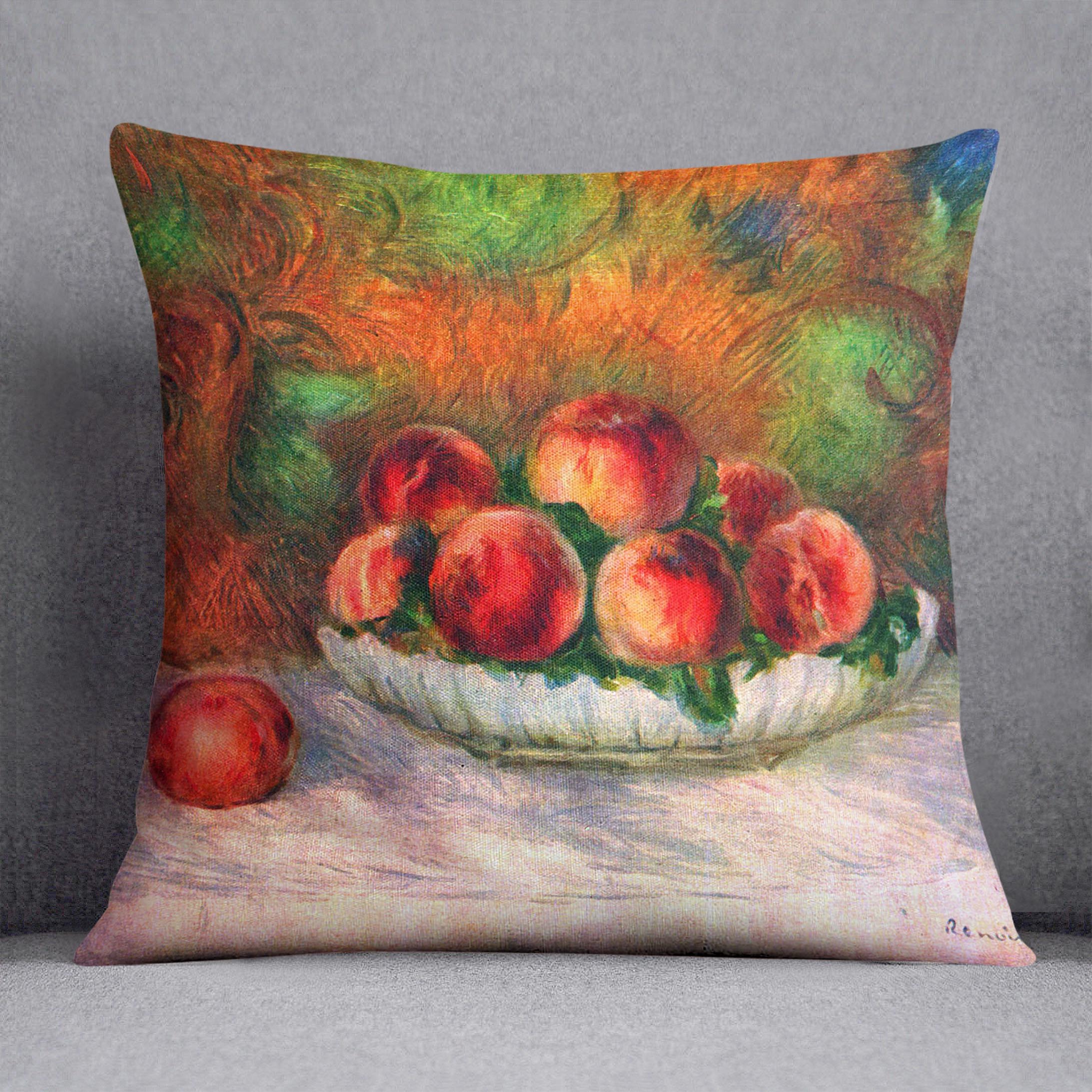 Still life with fruits by Renoir Cushion