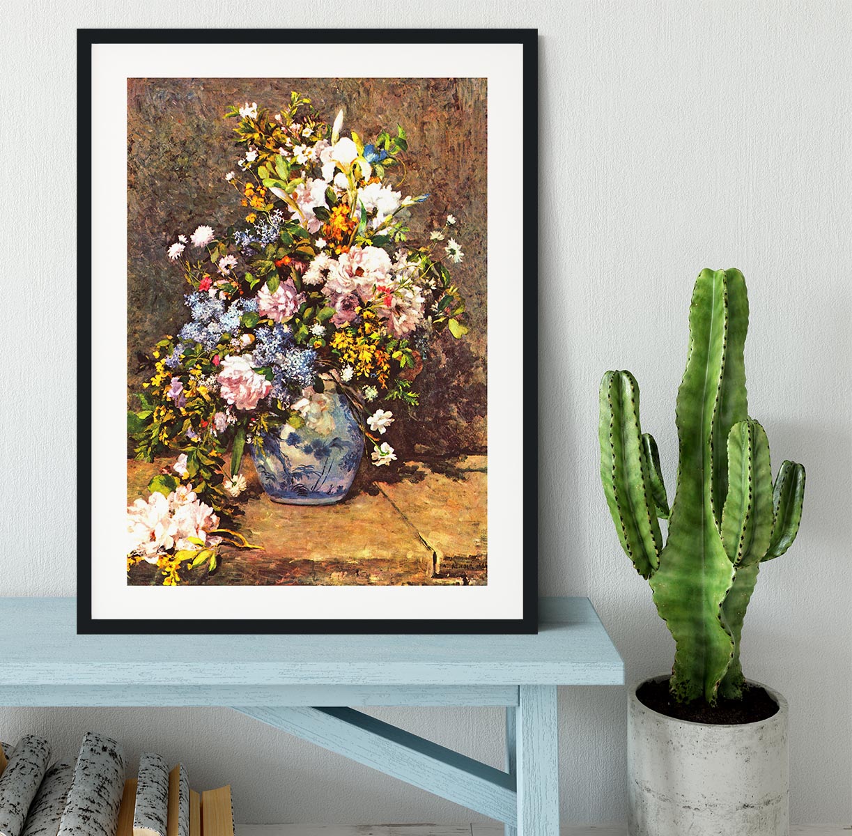 Still life with large vase by Renoir Framed Print - Canvas Art Rocks - 1