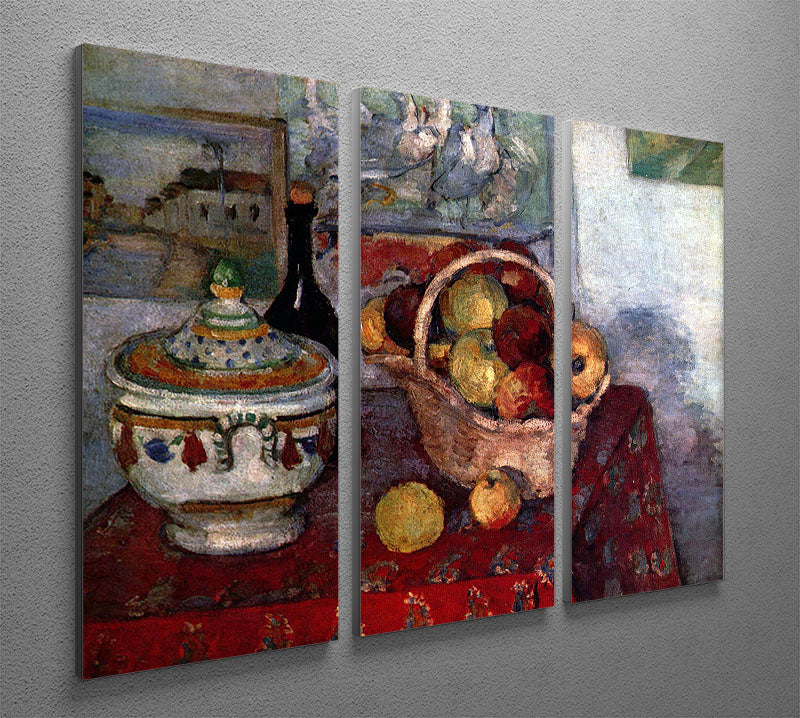 Still life with soup tureen by Cezanne 3 Split Panel Canvas Print - Canvas Art Rocks - 2