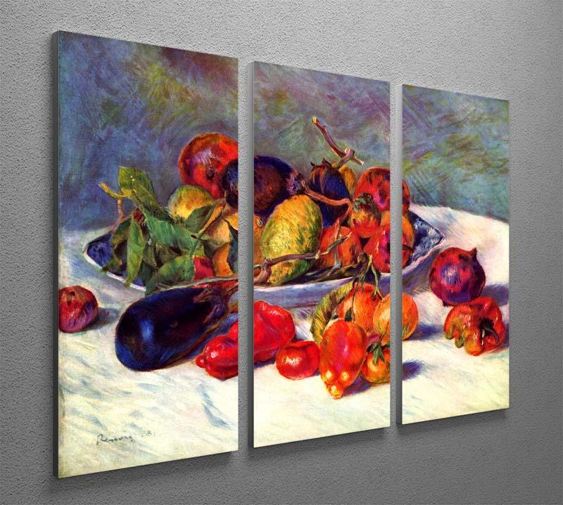 Still life with tropical fruits by Renoir 3 Split Panel Canvas Print - Canvas Art Rocks - 2
