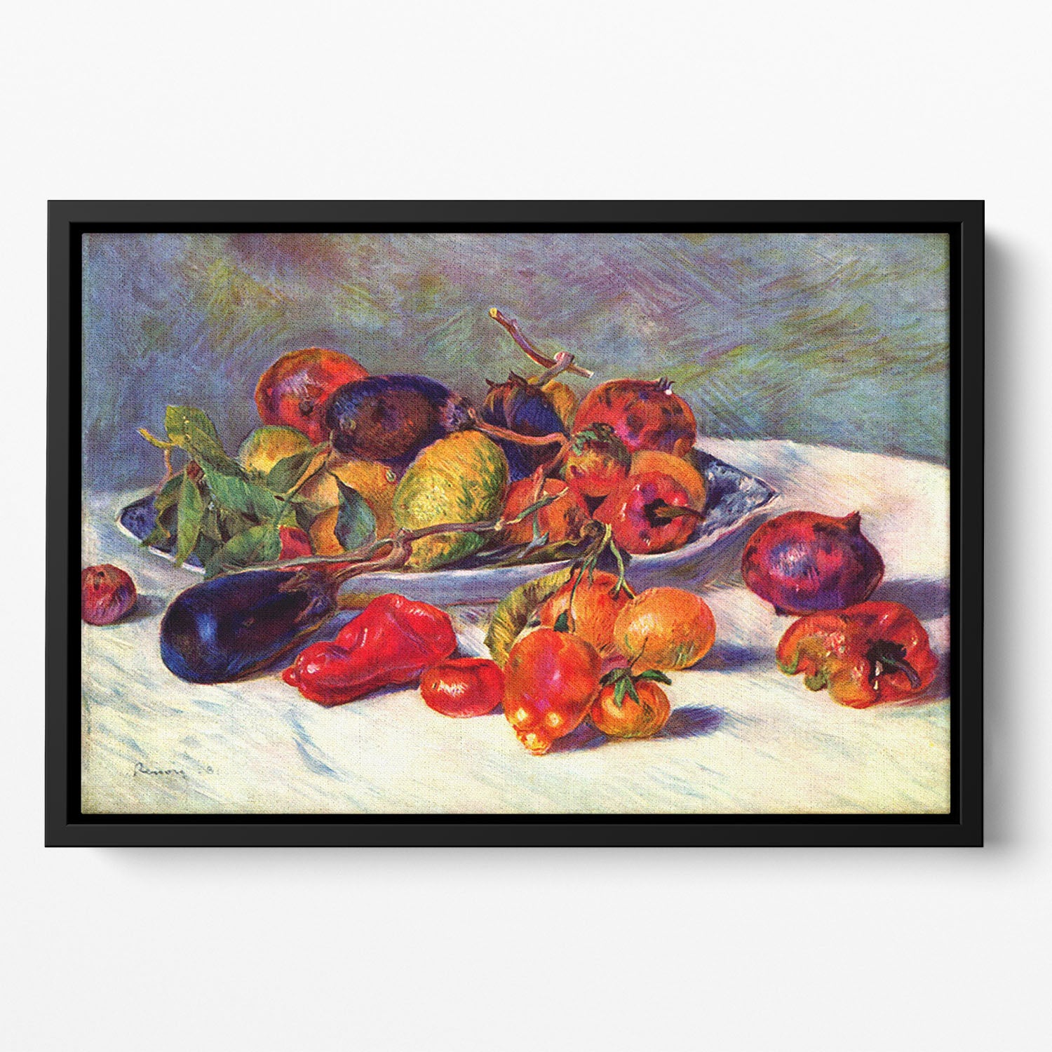 Still life with tropical fruits by Renoir Floating Framed Canvas