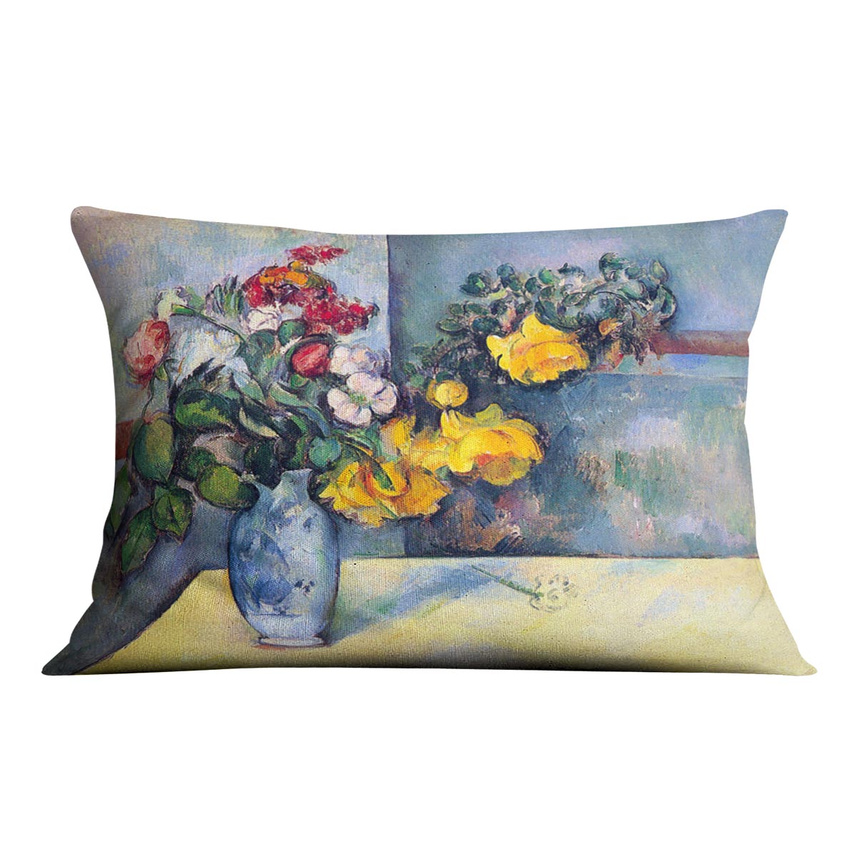 Still lifes flowers in a vase by Cezanne Cushion