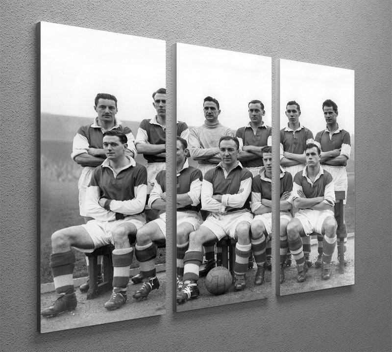 Stirling Albion Football Club Team Photo 1954 3 Split Panel Canvas Print - Canvas Art Rocks - 2