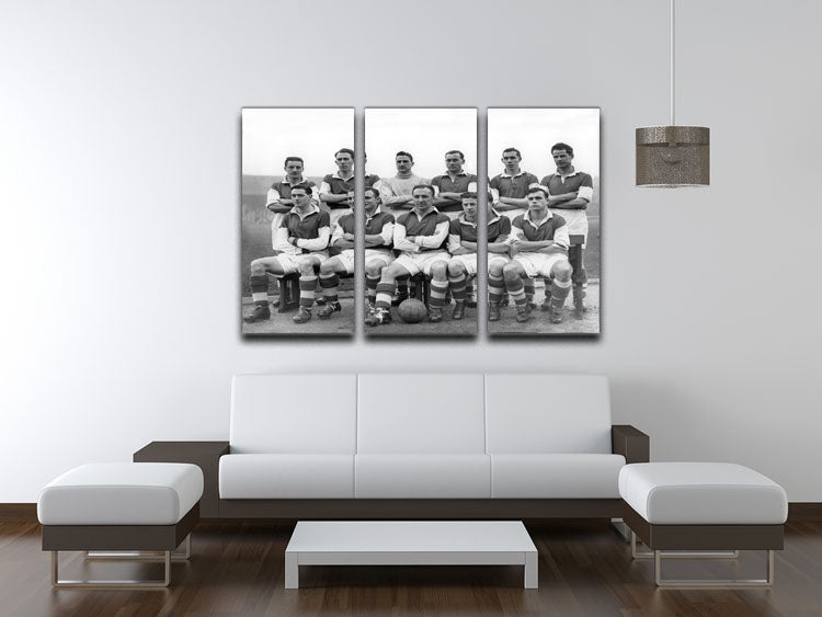 Stirling Albion Football Club Team Photo 1954 3 Split Panel Canvas Print - Canvas Art Rocks - 3