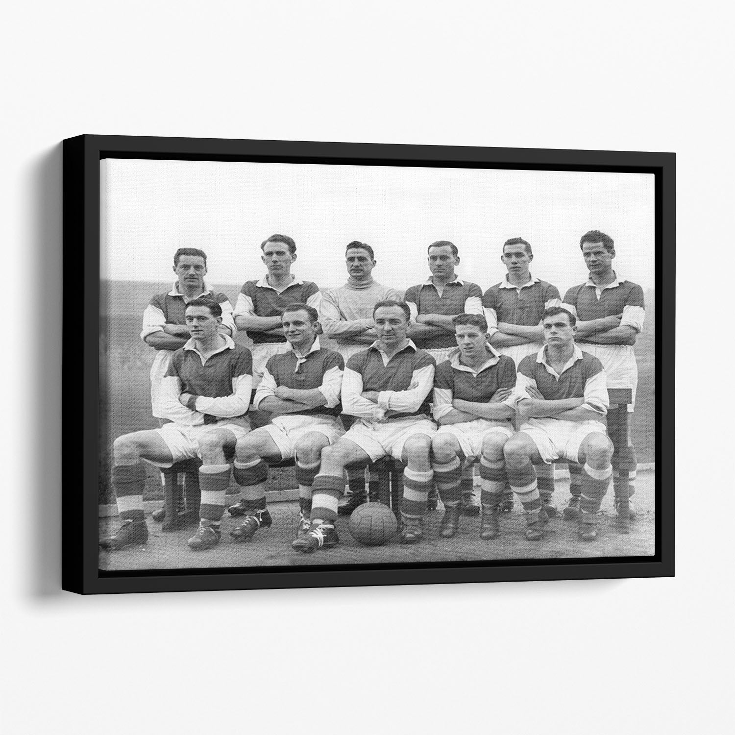 Stirling Albion Football Club Team Photo 1954 Floating Framed Canvas - Canvas Art Rocks - 1