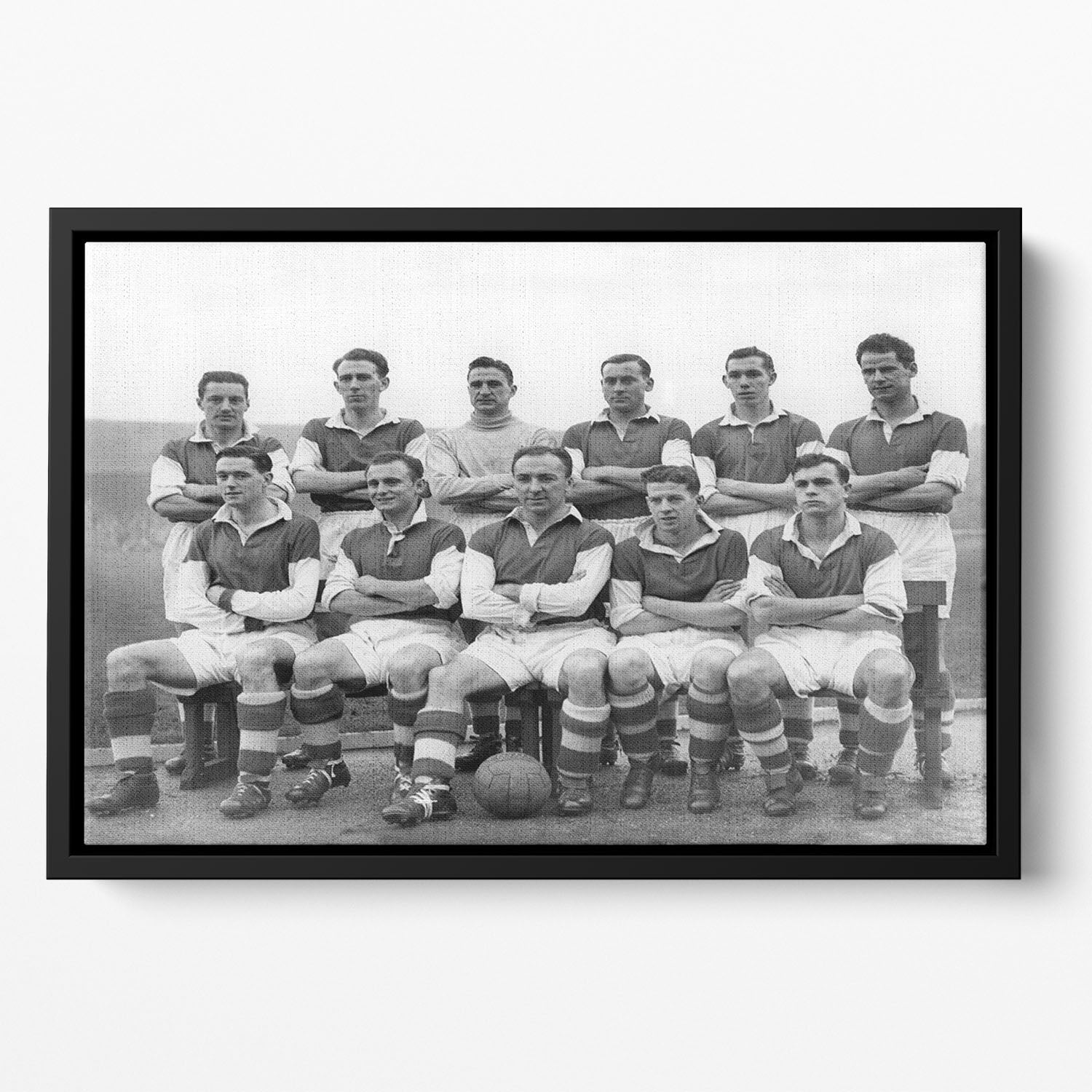 Stirling Albion Football Club Team Photo 1954 Floating Framed Canvas - Canvas Art Rocks - 2