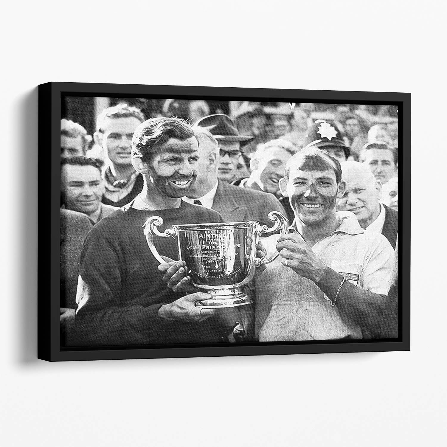 Stirling Moss and his Vanwall team mate Tony Brooks Floating Framed Canvas