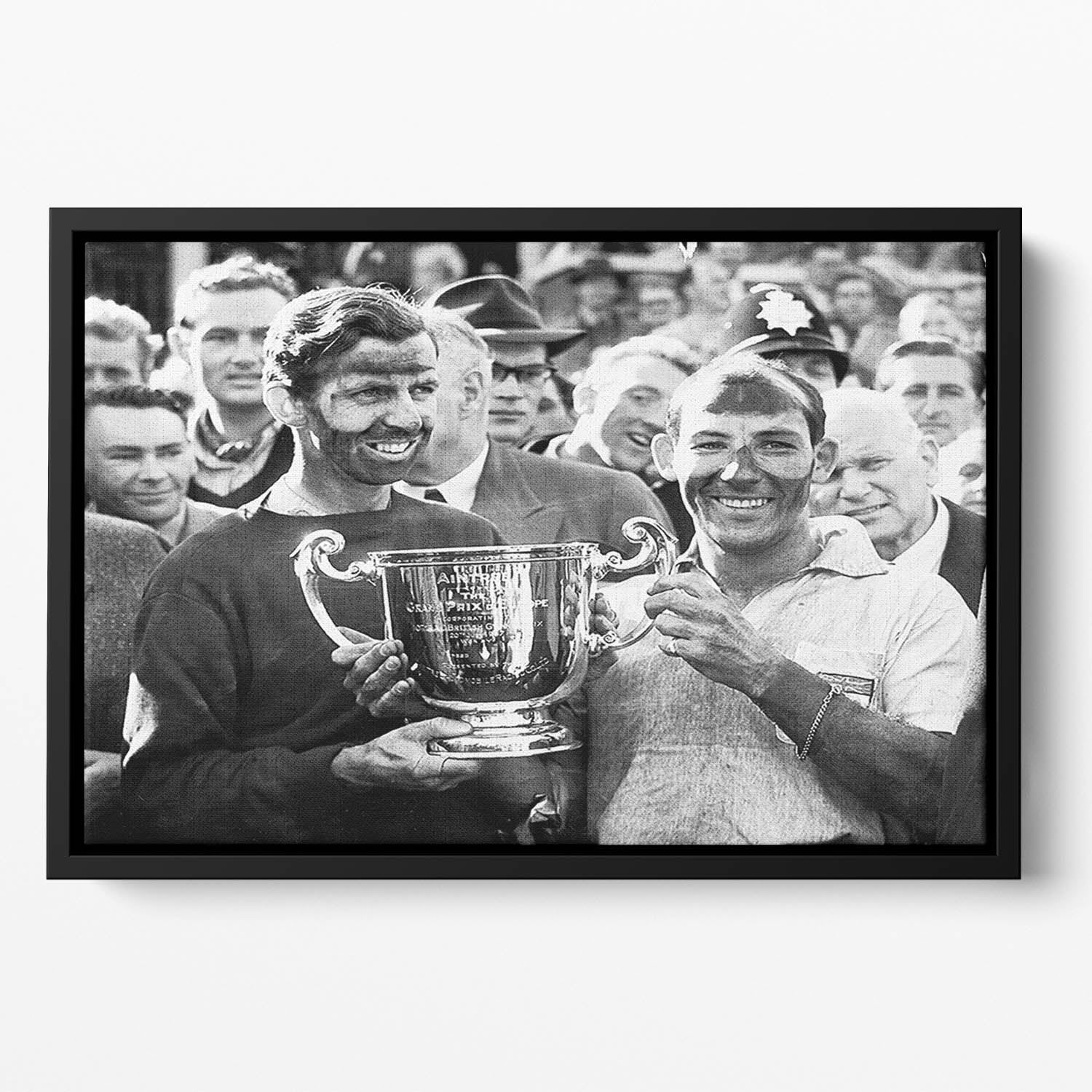 Stirling Moss and his Vanwall team mate Tony Brooks Floating Framed Canvas