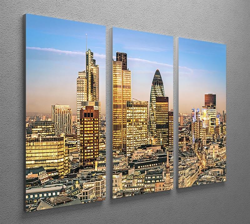 Stock Exchange Tower and Lloyds of London 3 Split Panel Canvas Print - Canvas Art Rocks - 2