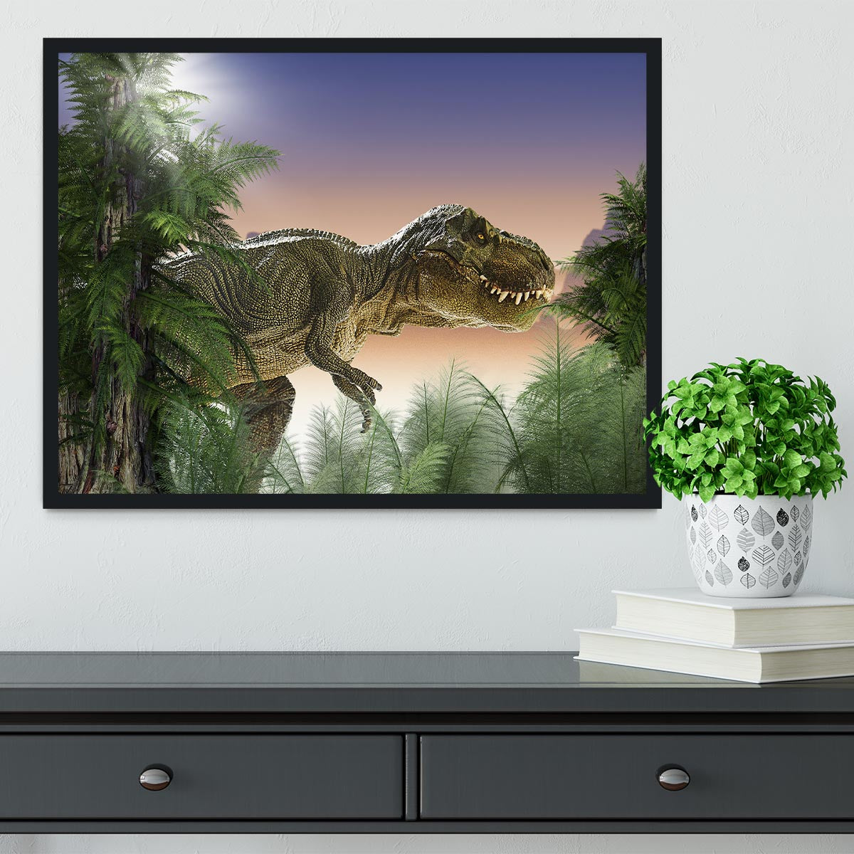 Stock Photo dinosaur Framed Print - Canvas Art Rocks - 2