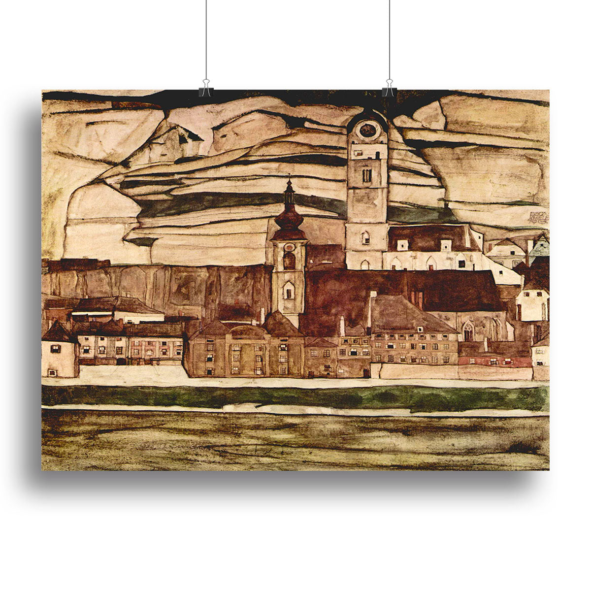 Stone on the Danube II by Egon Schiele Canvas Print or Poster - Canvas Art Rocks - 2