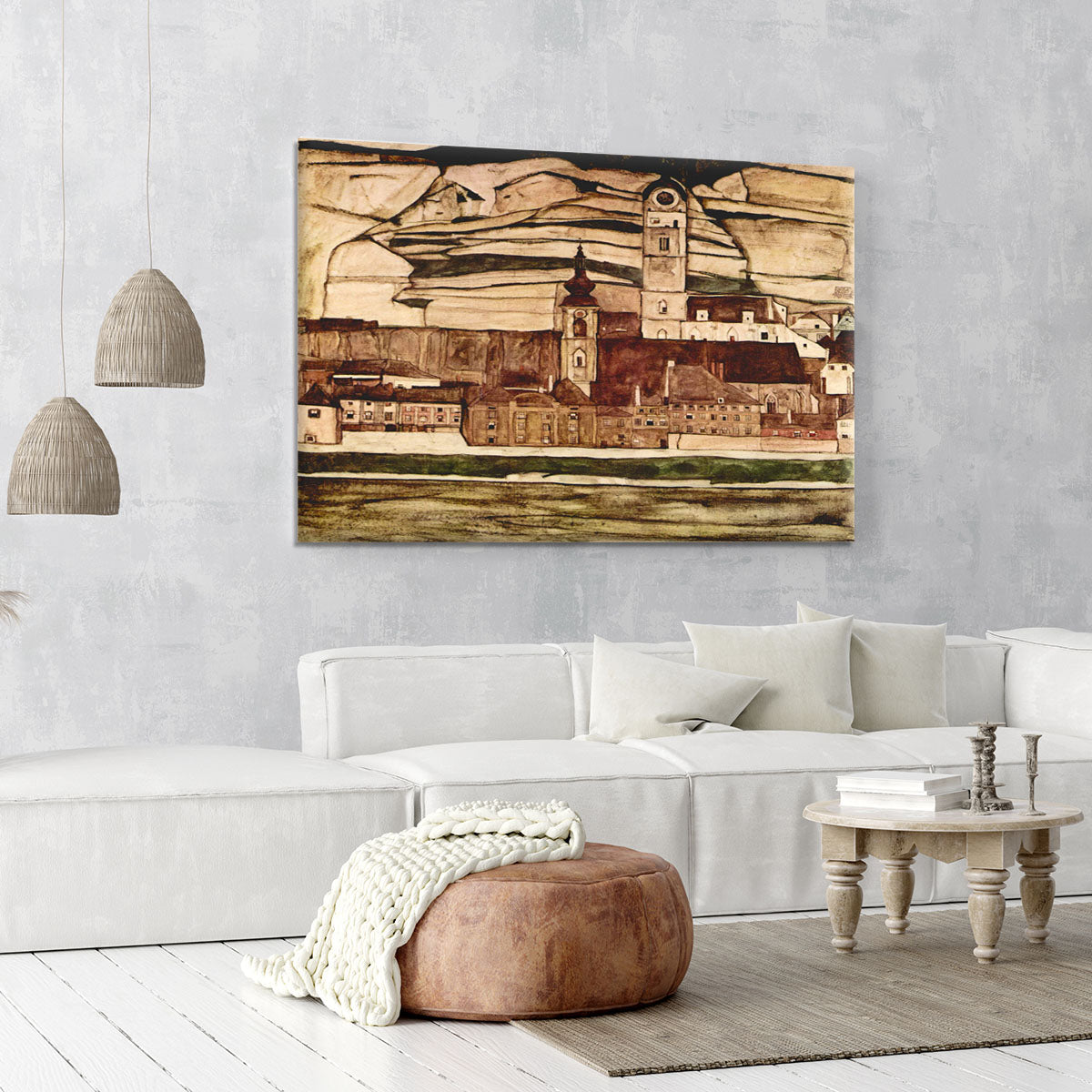 Stone on the Danube II by Egon Schiele Canvas Print or Poster - Canvas Art Rocks - 6