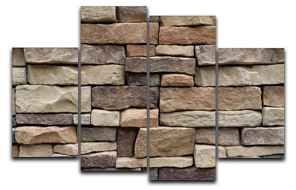 Stone wall texture 4 Split Panel Canvas - Canvas Art Rocks - 1