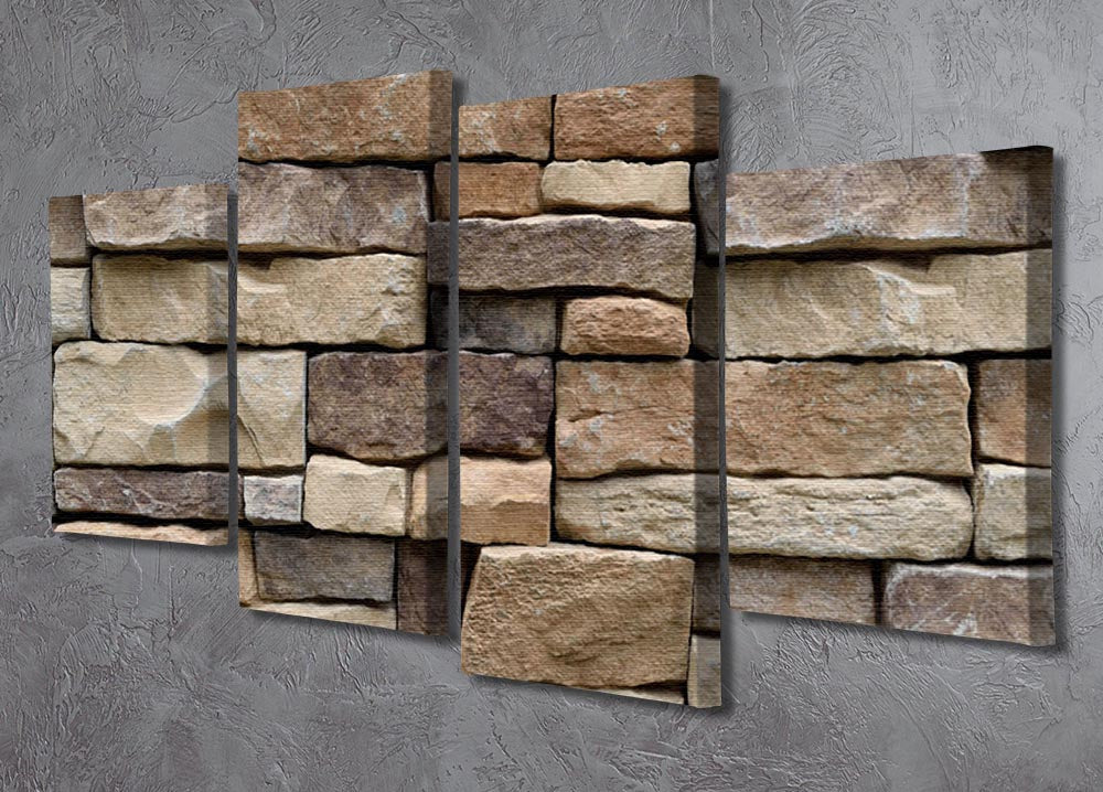 Stone wall texture 4 Split Panel Canvas - Canvas Art Rocks - 2