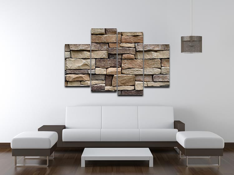 Stone wall texture 4 Split Panel Canvas - Canvas Art Rocks - 3