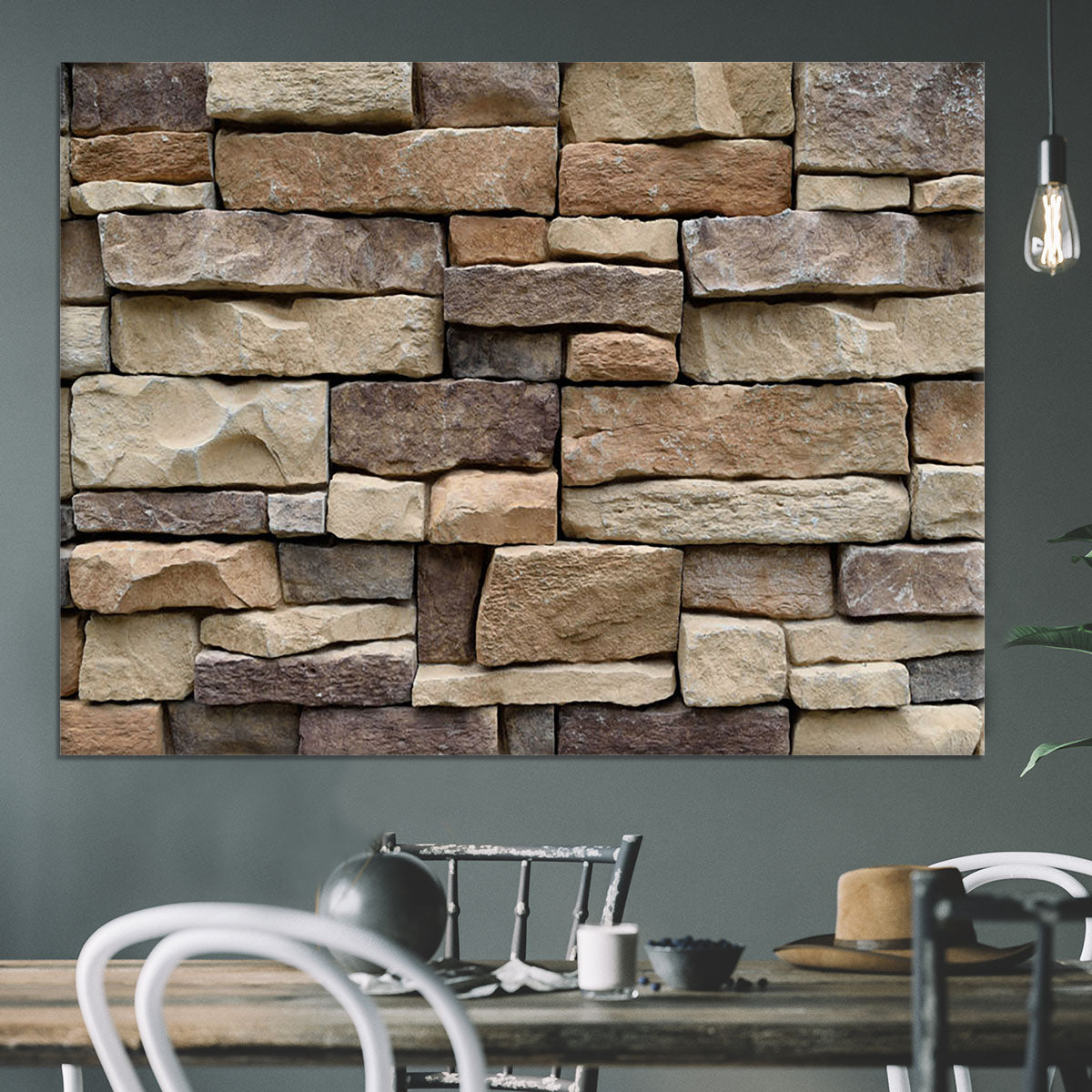 Stone wall texture Canvas Print or Poster - Canvas Art Rocks - 3