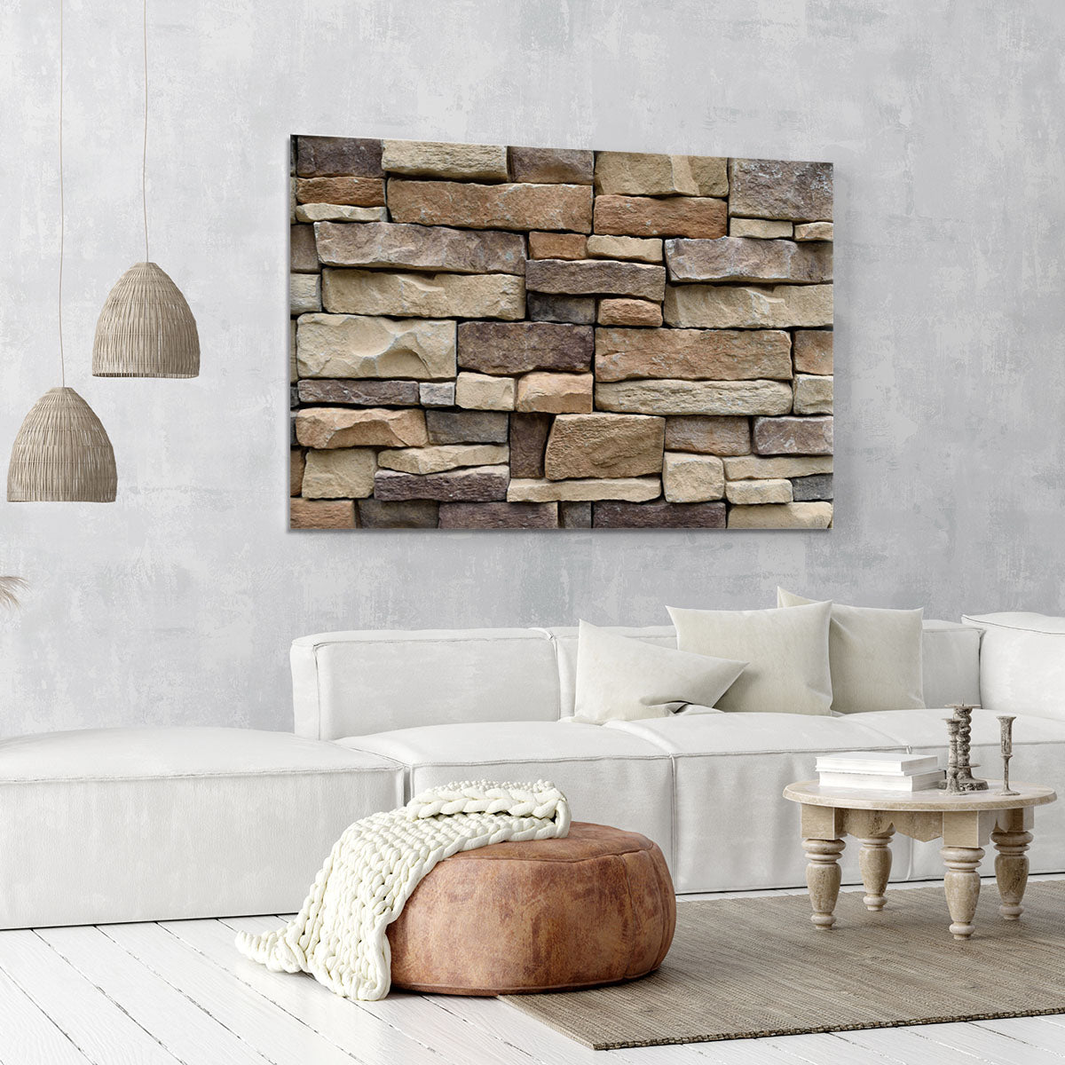 Stone wall texture Canvas Print or Poster - Canvas Art Rocks - 6