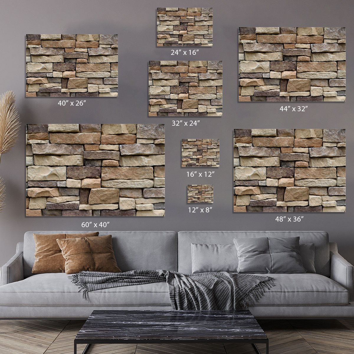 Stone wall texture Canvas Print or Poster - Canvas Art Rocks - 7