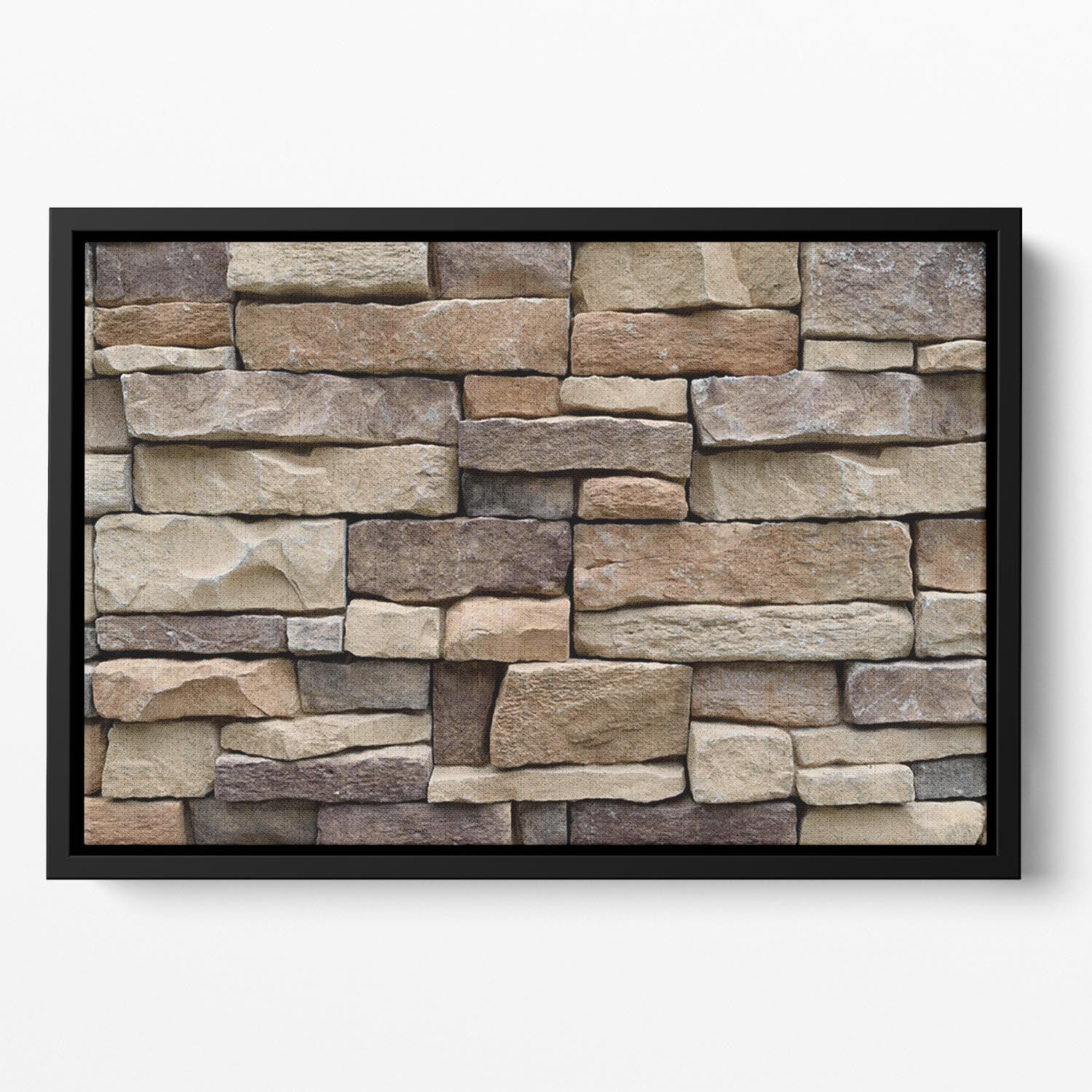 Stone wall texture Floating Framed Canvas - Canvas Art Rocks - 2