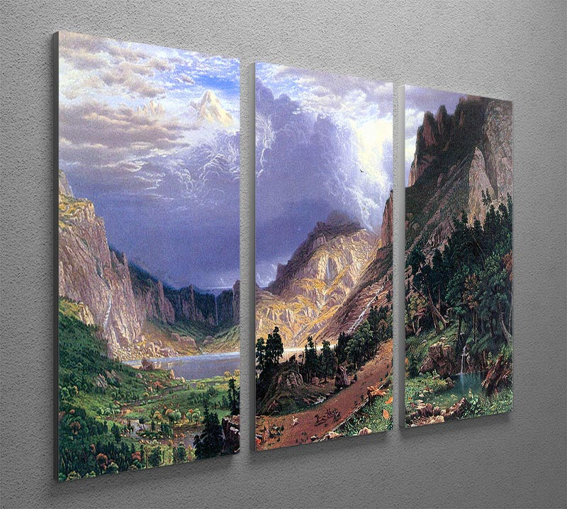 Storm in the Rockies Mt. Rosalie by Bierstadt 3 Split Panel Canvas Print - Canvas Art Rocks - 2