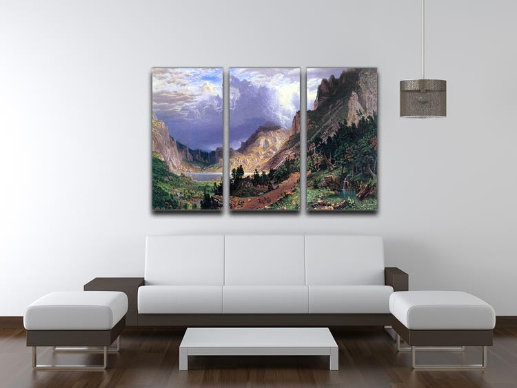 Storm in the Rockies Mt. Rosalie by Bierstadt 3 Split Panel Canvas Print - Canvas Art Rocks - 3