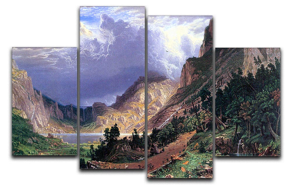 Storm in the Rockies Mt. Rosalie by Bierstadt 4 Split Panel Canvas - Canvas Art Rocks - 1