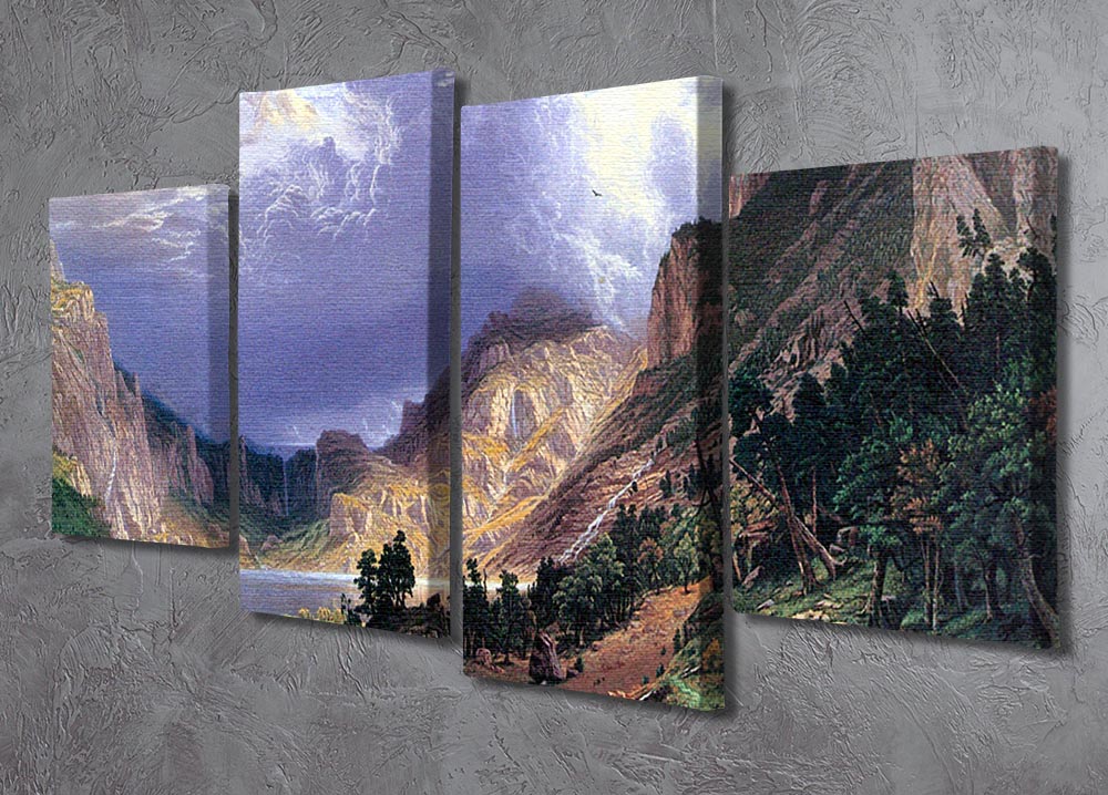 Storm in the Rockies Mt. Rosalie by Bierstadt 4 Split Panel Canvas - Canvas Art Rocks - 2