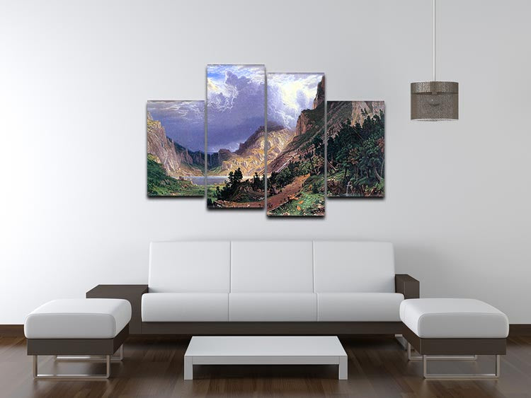 Storm in the Rockies Mt. Rosalie by Bierstadt 4 Split Panel Canvas - Canvas Art Rocks - 3