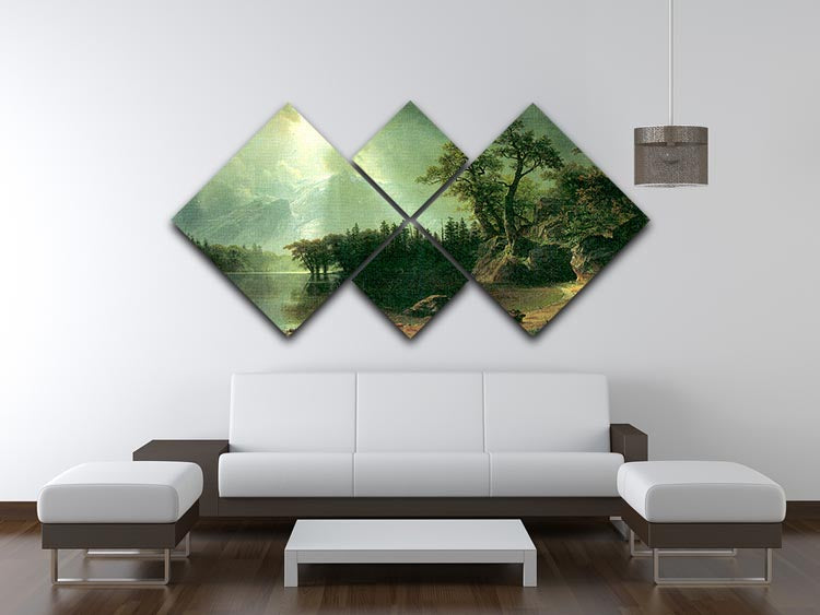 Storm over the Sierra Nevada by Bierstadt 4 Square Multi Panel Canvas - Canvas Art Rocks - 3