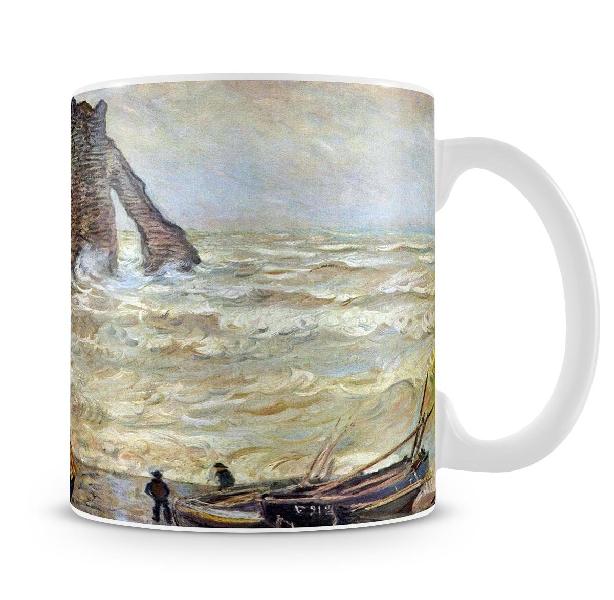 Stormy Sea La Porte d'Aval by Monet Mug - Canvas Art Rocks - 4