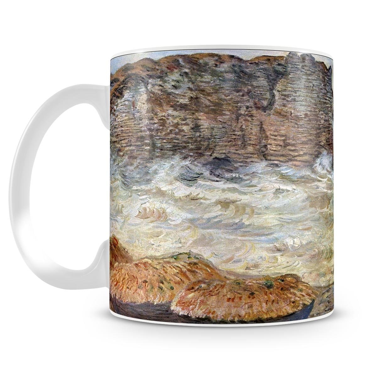 Stormy Sea La Porte d'Aval by Monet Mug - Canvas Art Rocks - 4
