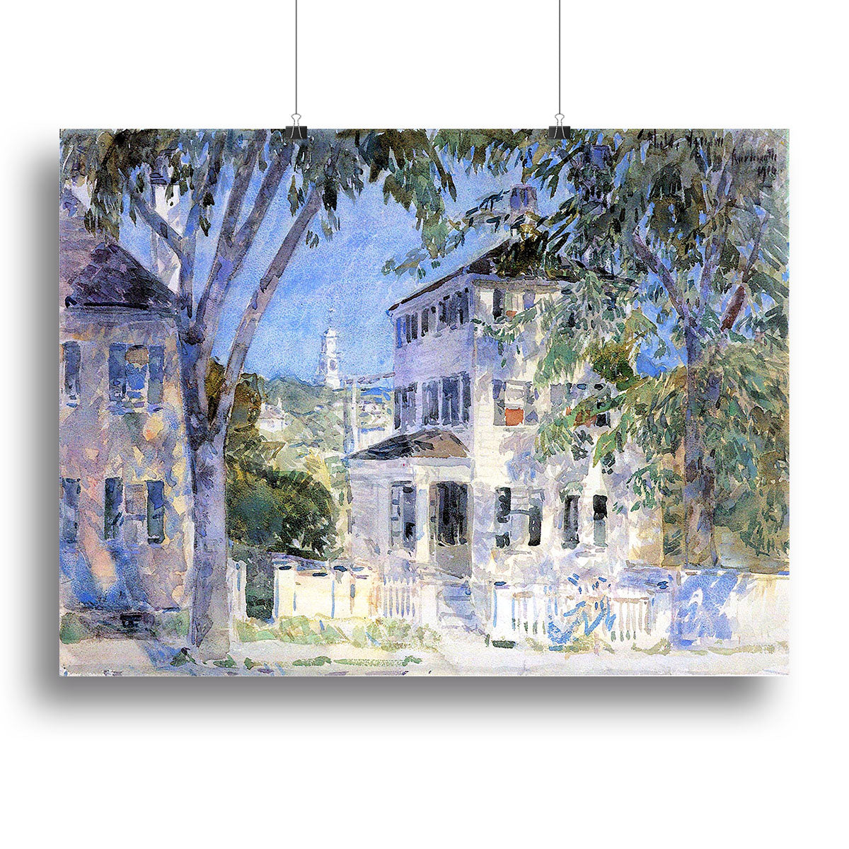 Street in Portsmouth by Hassam Canvas Print or Poster - Canvas Art Rocks - 2