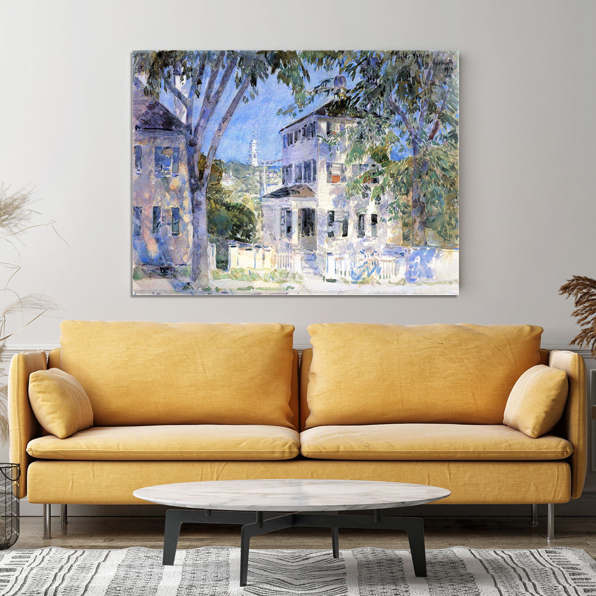 Street in Portsmouth by Hassam Canvas Print or Poster - Canvas Art Rocks - 4