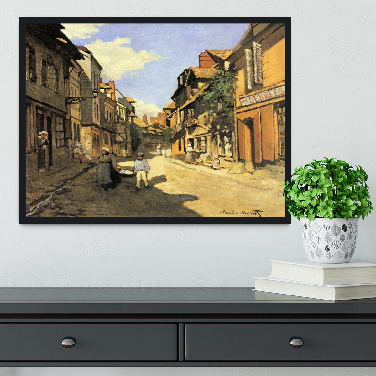 Street of Bavolle 2 by Monet Framed Print - Canvas Art Rocks - 2