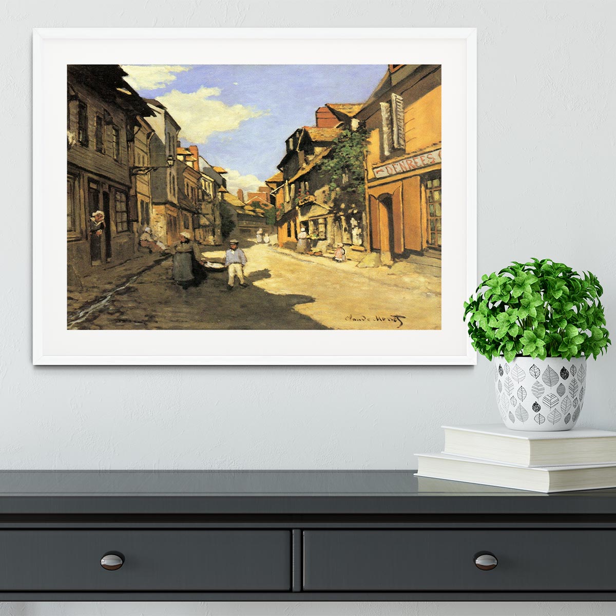 Street of Bavolle 2 by Monet Framed Print - Canvas Art Rocks - 5