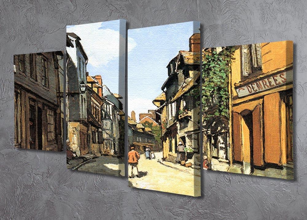 Street of Bavolle by Monet 4 Split Panel Canvas - Canvas Art Rocks - 2